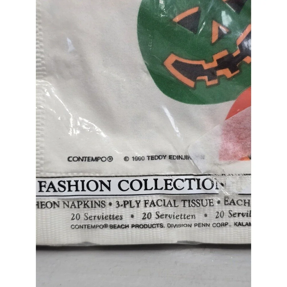 Vintage Halloween Pumpkin Napkins New 3-Ply Paper 20 Jack O Lantern Party Supply